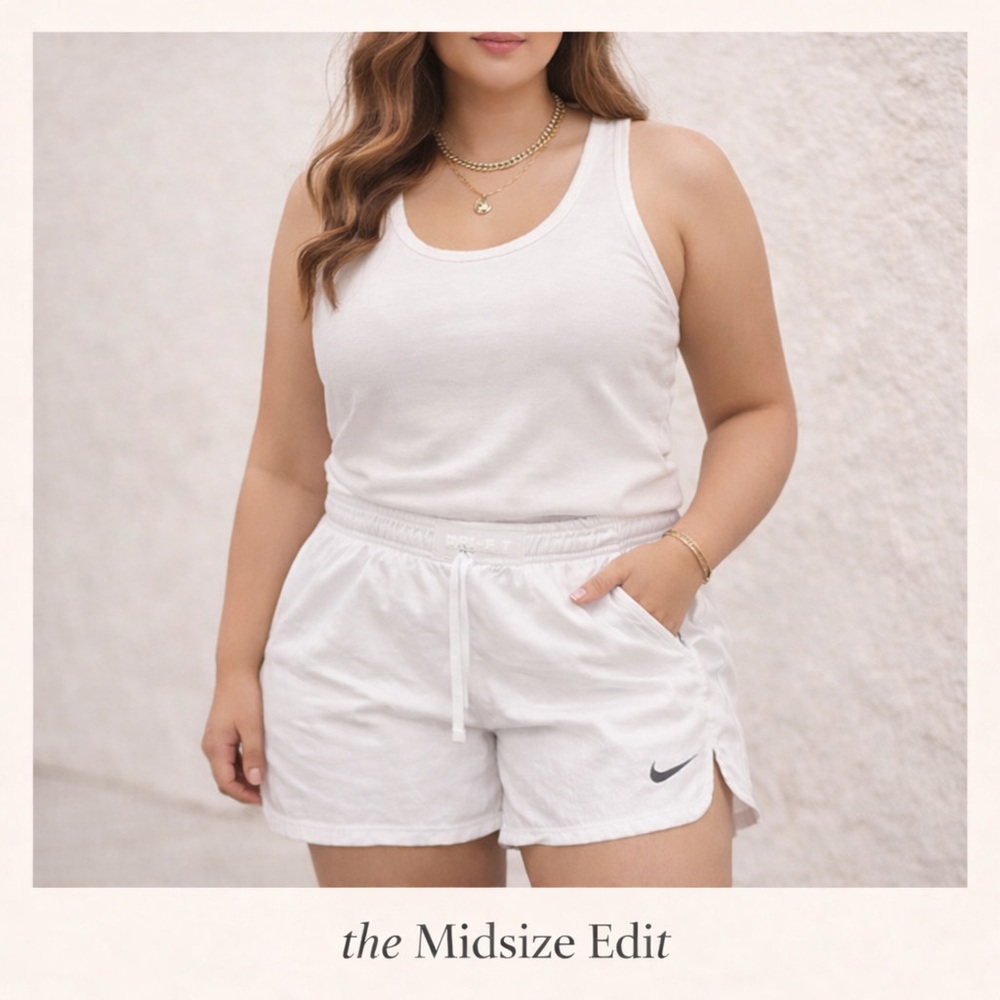 Nike Dri-Fit White Running Shorts | Size L